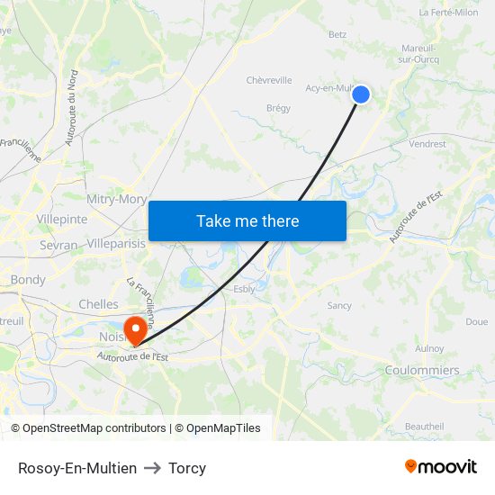 Rosoy-En-Multien to Torcy map