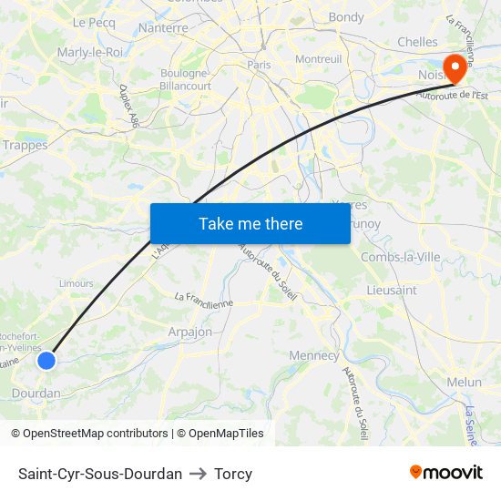 Saint-Cyr-Sous-Dourdan to Torcy map