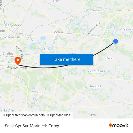 Saint-Cyr-Sur-Morin to Torcy map