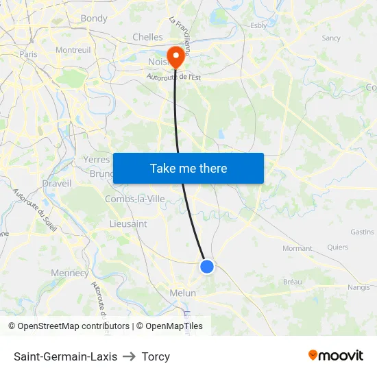 Saint-Germain-Laxis to Torcy map