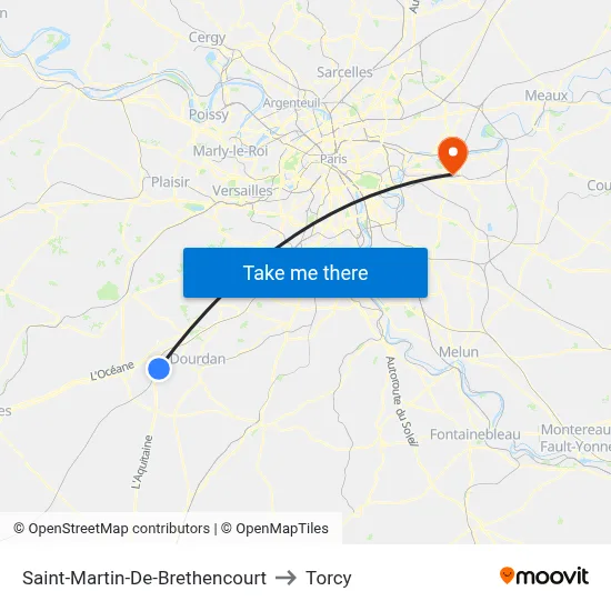 Saint-Martin-De-Brethencourt to Torcy map