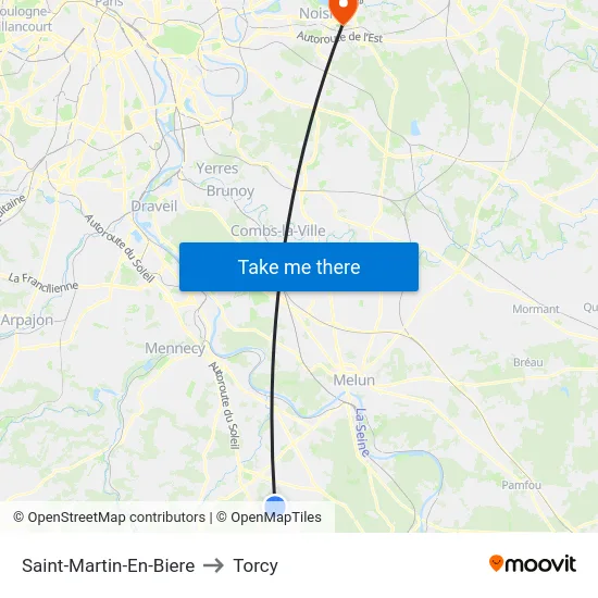 Saint-Martin-En-Biere to Torcy map
