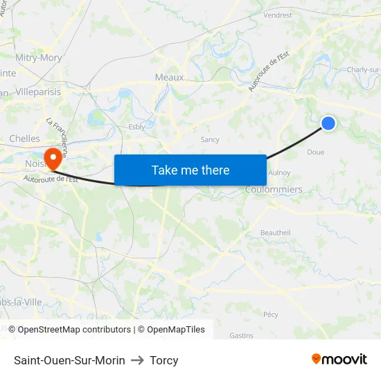 Saint-Ouen-Sur-Morin to Torcy map