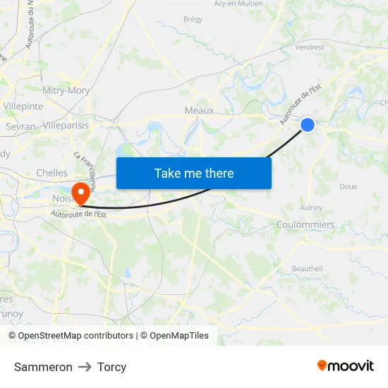 Sammeron to Torcy map
