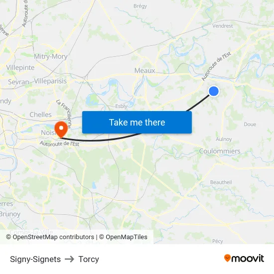 Signy-Signets to Torcy map