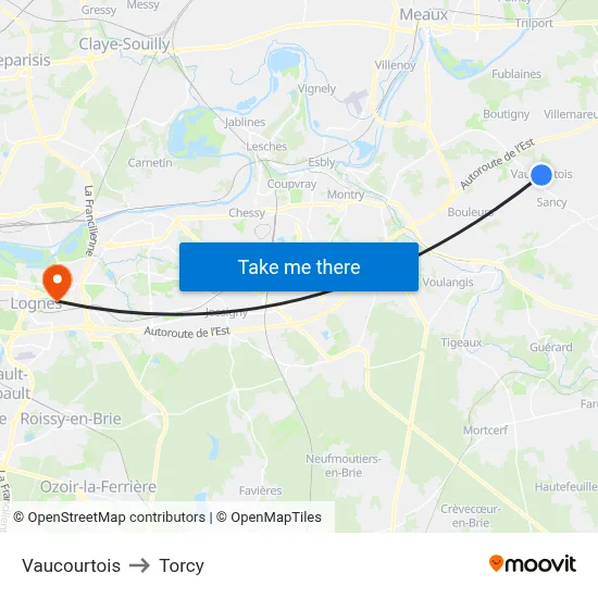 Vaucourtois to Torcy map