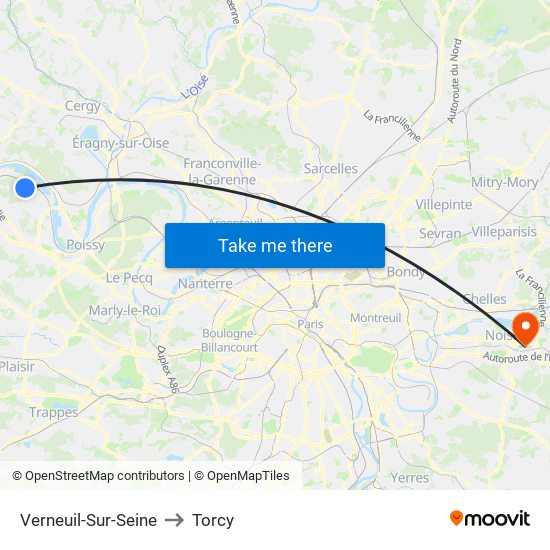 Verneuil-Sur-Seine to Torcy map