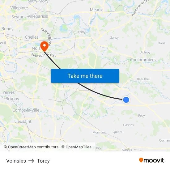 Voinsles to Torcy map