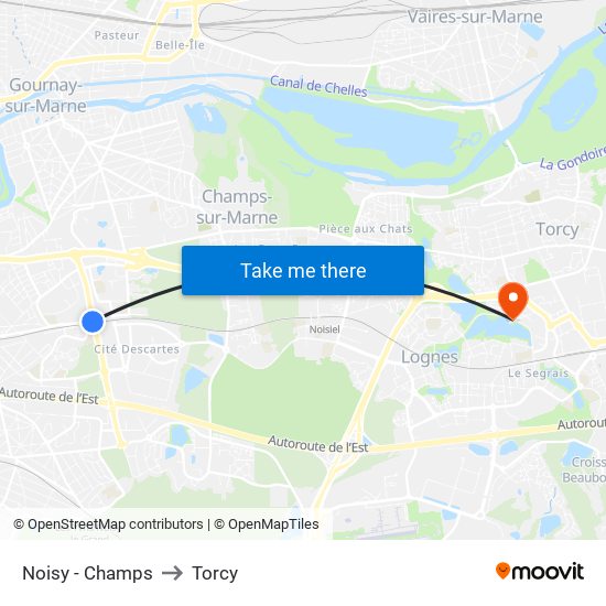 Noisy - Champs to Torcy map