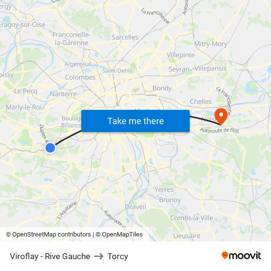 Viroflay - Rive Gauche to Torcy map