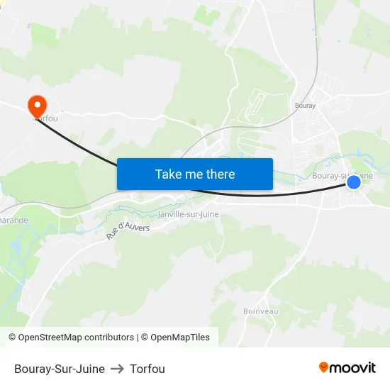 Bouray-Sur-Juine to Torfou map