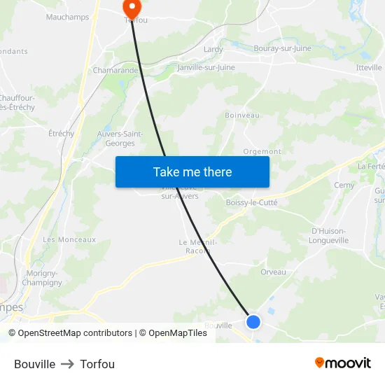 Bouville to Torfou map