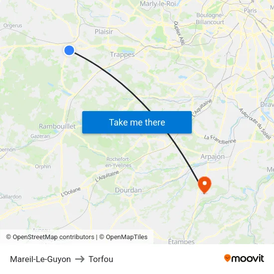 Mareil-Le-Guyon to Torfou map