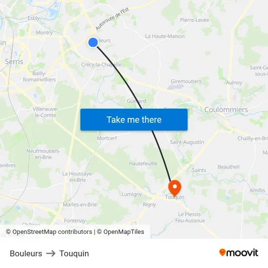 Bouleurs to Touquin map