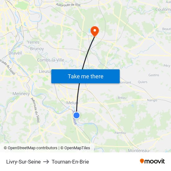 Livry-Sur-Seine to Tournan-En-Brie map