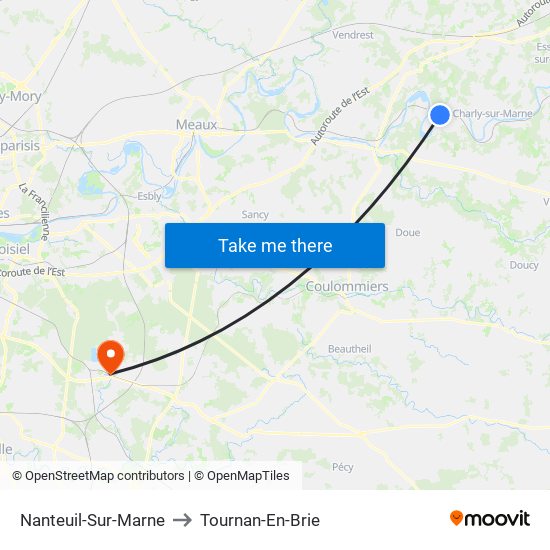 Nanteuil-Sur-Marne to Tournan-En-Brie map