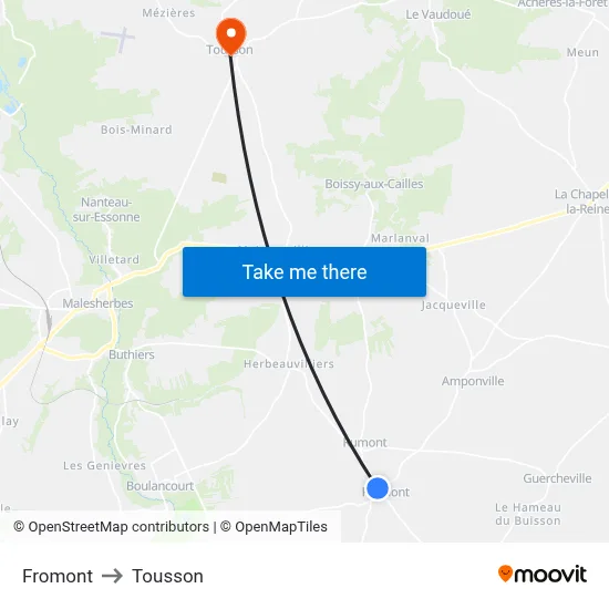 Fromont to Tousson map
