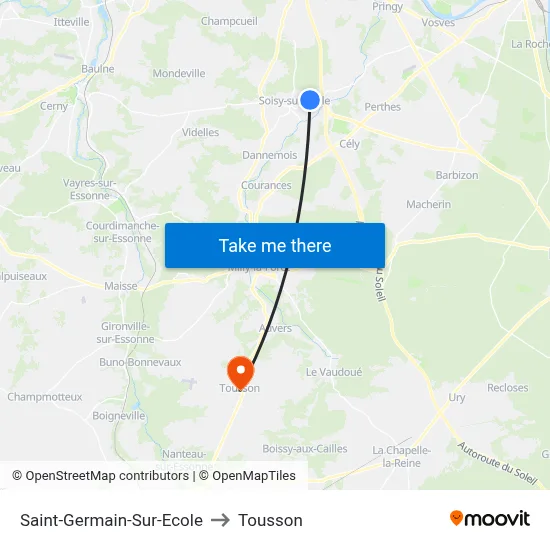 Saint-Germain-Sur-Ecole to Tousson map