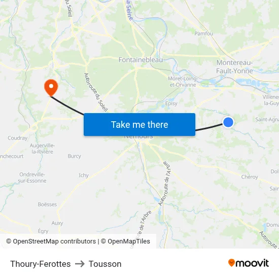 Thoury-Ferottes to Tousson map