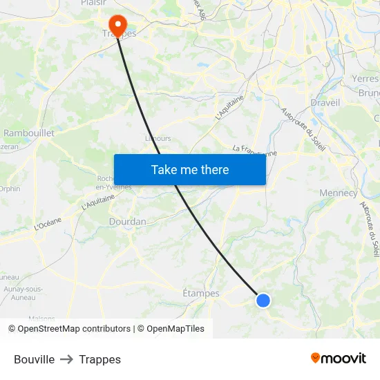 Bouville to Trappes map