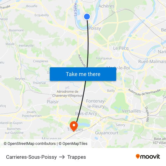 Carrieres-Sous-Poissy to Trappes map