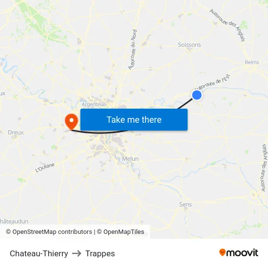 Chateau-Thierry to Trappes map