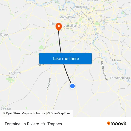 Fontaine-La-Riviere to Trappes map