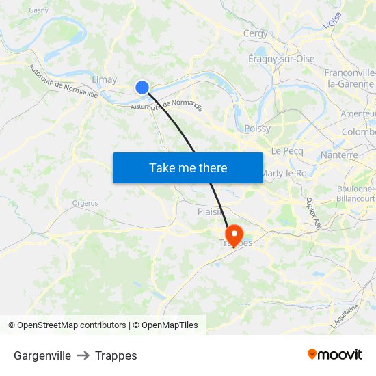 Gargenville to Trappes map