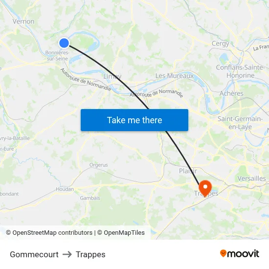 Gommecourt to Trappes map