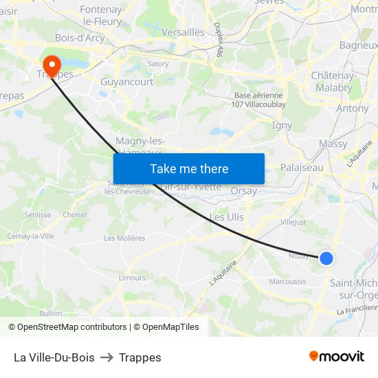 La Ville-Du-Bois to Trappes map