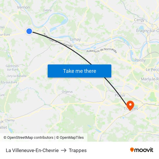 La Villeneuve-En-Chevrie to Trappes map