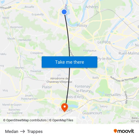 Medan to Trappes map