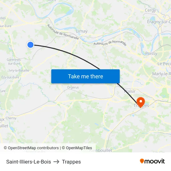 Saint-Illiers-Le-Bois to Trappes map