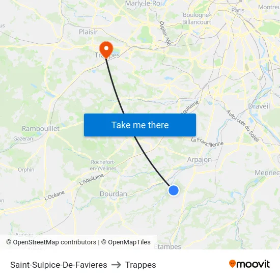 Saint-Sulpice-De-Favieres to Trappes map