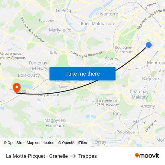 La Motte-Picquet - Grenelle to Trappes map