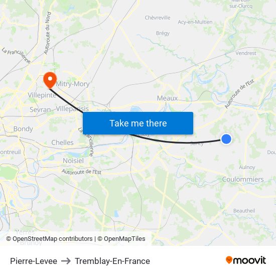 Pierre-Levee to Tremblay-En-France map