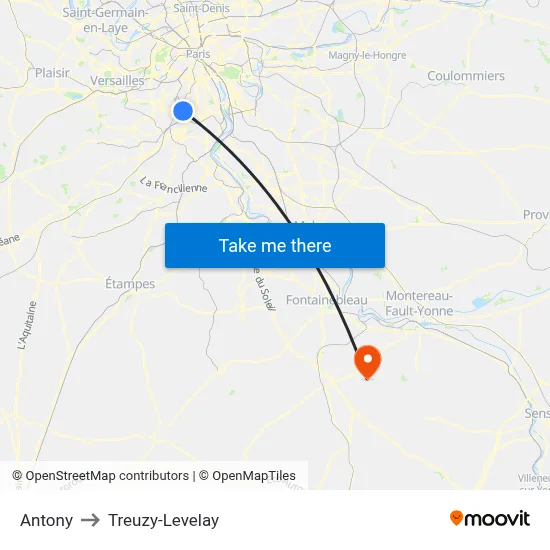 Antony to Treuzy-Levelay map