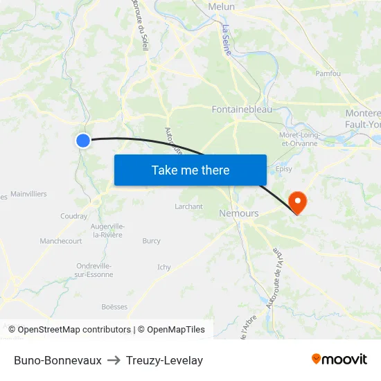 Buno-Bonnevaux to Treuzy-Levelay map