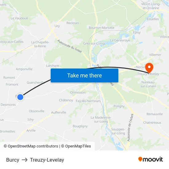 Burcy to Treuzy-Levelay map