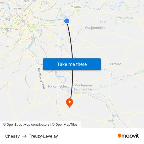 Chessy to Treuzy-Levelay map