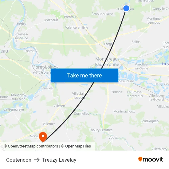 Coutencon to Treuzy-Levelay map