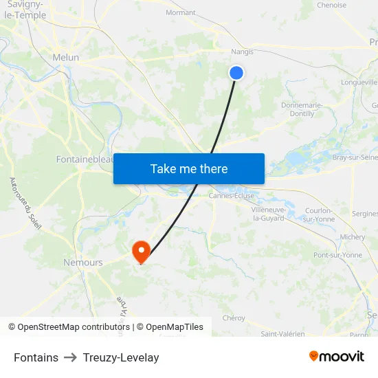 Fontains to Treuzy-Levelay map