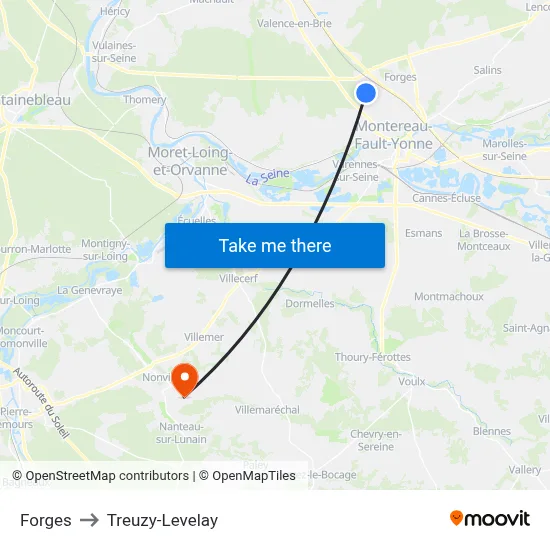 Forges to Treuzy-Levelay map