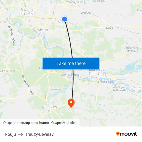 Fouju to Treuzy-Levelay map