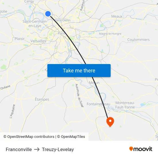 Franconville to Treuzy-Levelay map