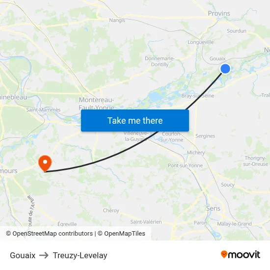 Gouaix to Treuzy-Levelay map