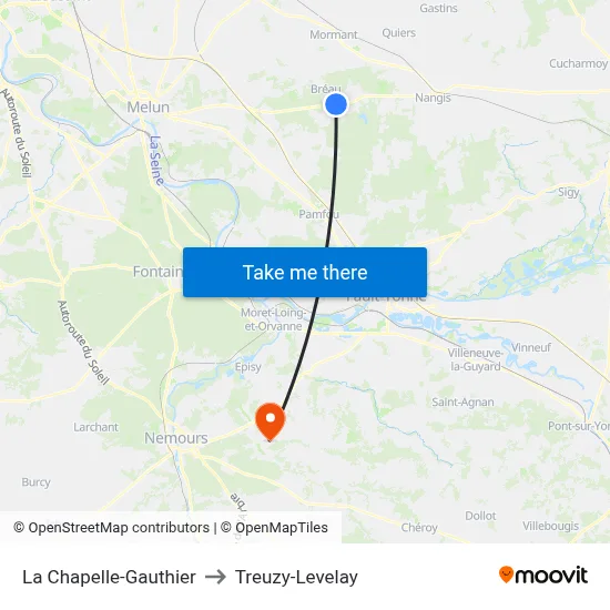 La Chapelle-Gauthier to Treuzy-Levelay map
