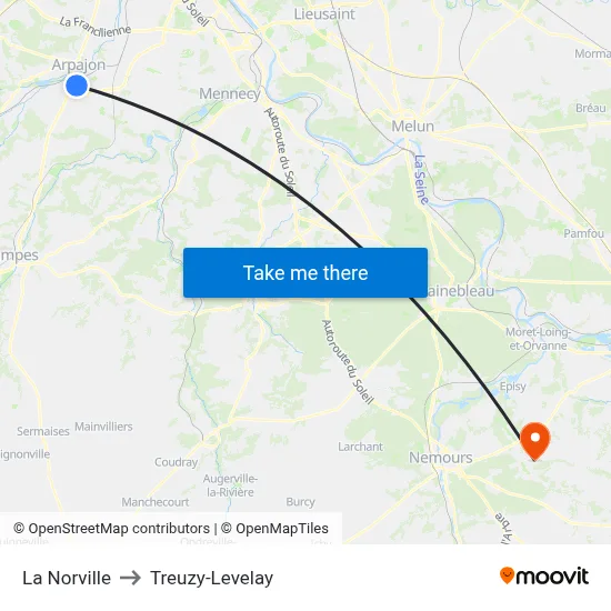 La Norville to Treuzy-Levelay map