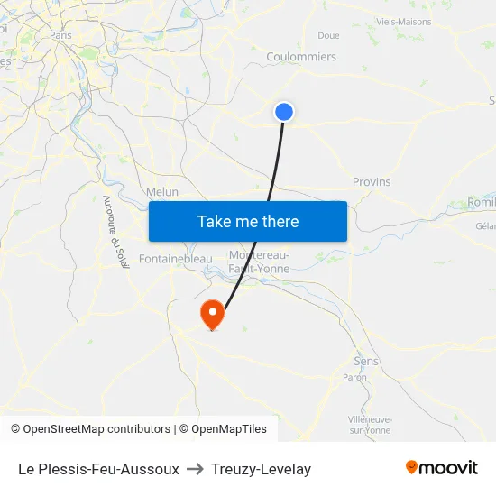 Le Plessis-Feu-Aussoux to Treuzy-Levelay map