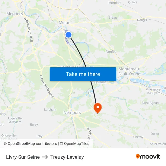 Livry-Sur-Seine to Treuzy-Levelay map
